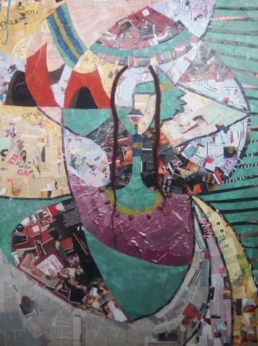 Original Abstract Expressionism Abstract Collage by CLINTON NDUBUISI