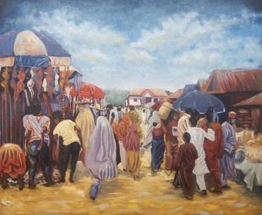 Original Fine Art Rural life Paintings by CLINTON NDUBUISI