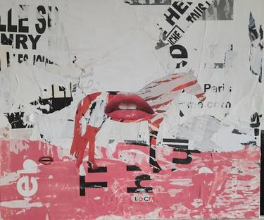 Original Modern Horse Collage by Sylvie Rose  Nicolas