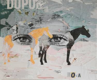 Original Horse Collage by Sylvie Rose NICOLAS
