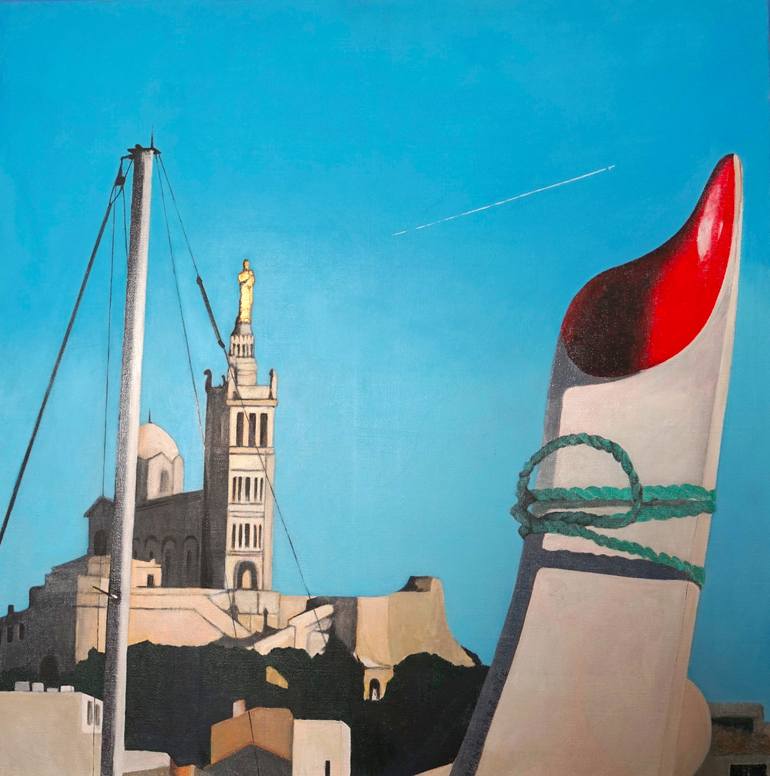 Original Architecture Painting by Sylvie Rose Nicolas | Realism Art on Canvas | POINTU1