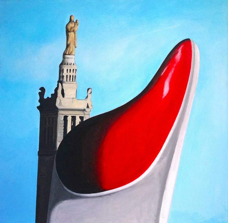 Original Architecture Painting by Sylvie Rose Nicolas | Figurative Art on Canvas | POINTU2