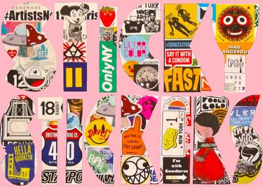 Print of Pop Art Language Collage by Sylvie Rose NICOLAS
