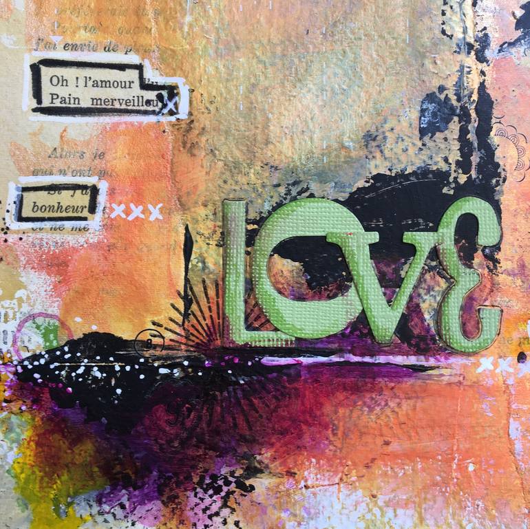 Original Abstract Love Collage by Véronique Barek-Deligny
