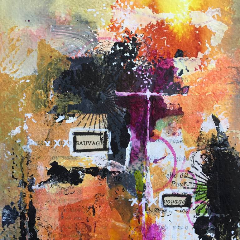 Original Abstract Love Collage by Véronique Barek-Deligny