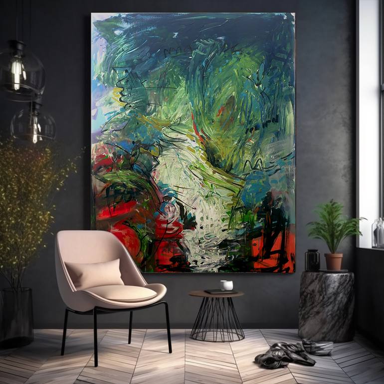 Original Abstract Expressionism Abstract Painting by Alexandr Klemens