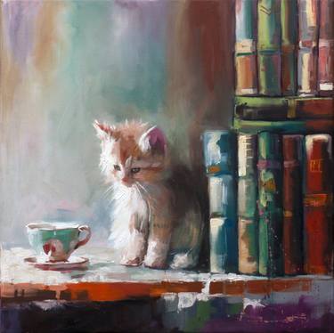 Original Impressionism Cats Paintings by Alexandr Klemens