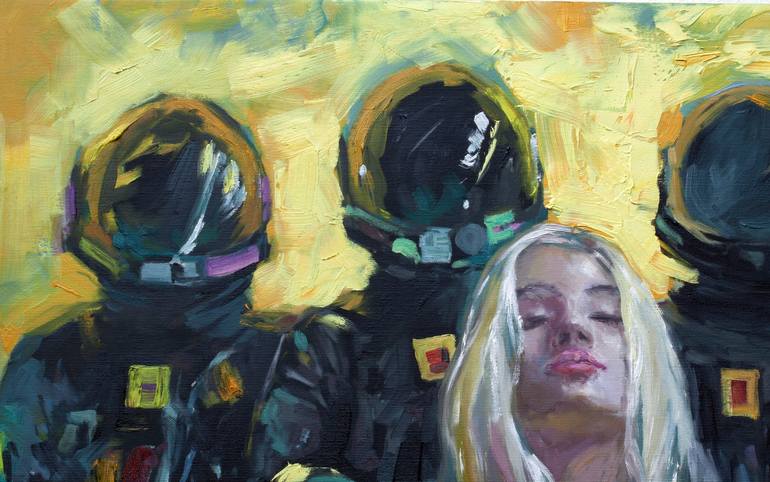 Original Pop Art Outer Space Painting by Alexandr Klemens