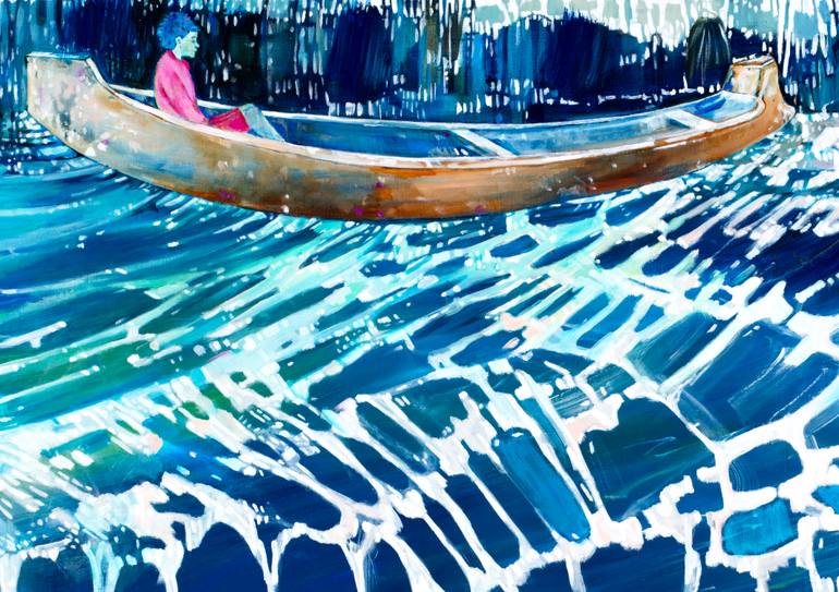 Original Expressionism Boat Painting by Belinda Wilson