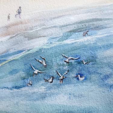 Print of Expressionism Beach Paintings by Liz H Lovell