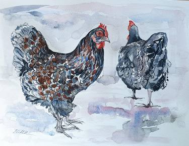 Print of Fine Art Animal Paintings by Liz H Lovell