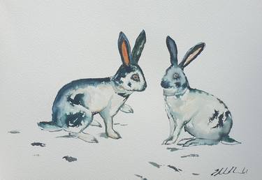 Print of Fine Art Animal Paintings by Liz H Lovell