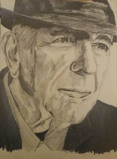 Leonard Cohen Portrait Drawing thumb