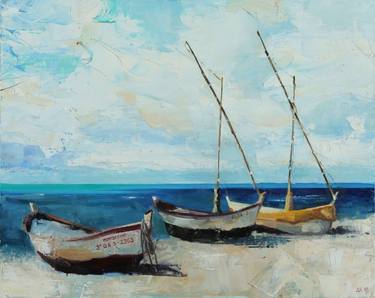 Original Boat Paintings by Darya Konivetskaya