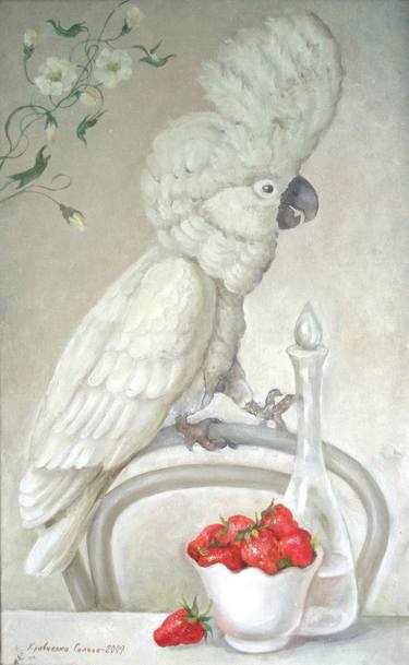 Kravchenko Galina. White cockatoo, 61x38 cm., oil, canvas, 2009 thumb