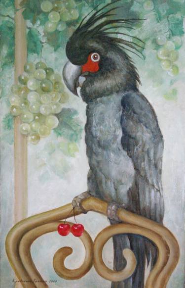 Kravchenko Galina, Black cockatoo, 61 x 37 cm., Oil, canvas, 2009 thumb