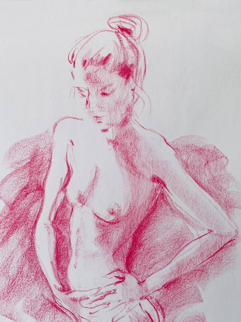 Original Contemporary Nude Drawing by B Russell Melzer