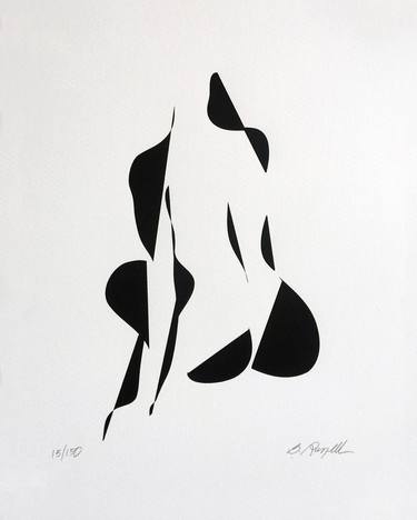 Original Abstract Nude Printmaking by B Russell Melzer