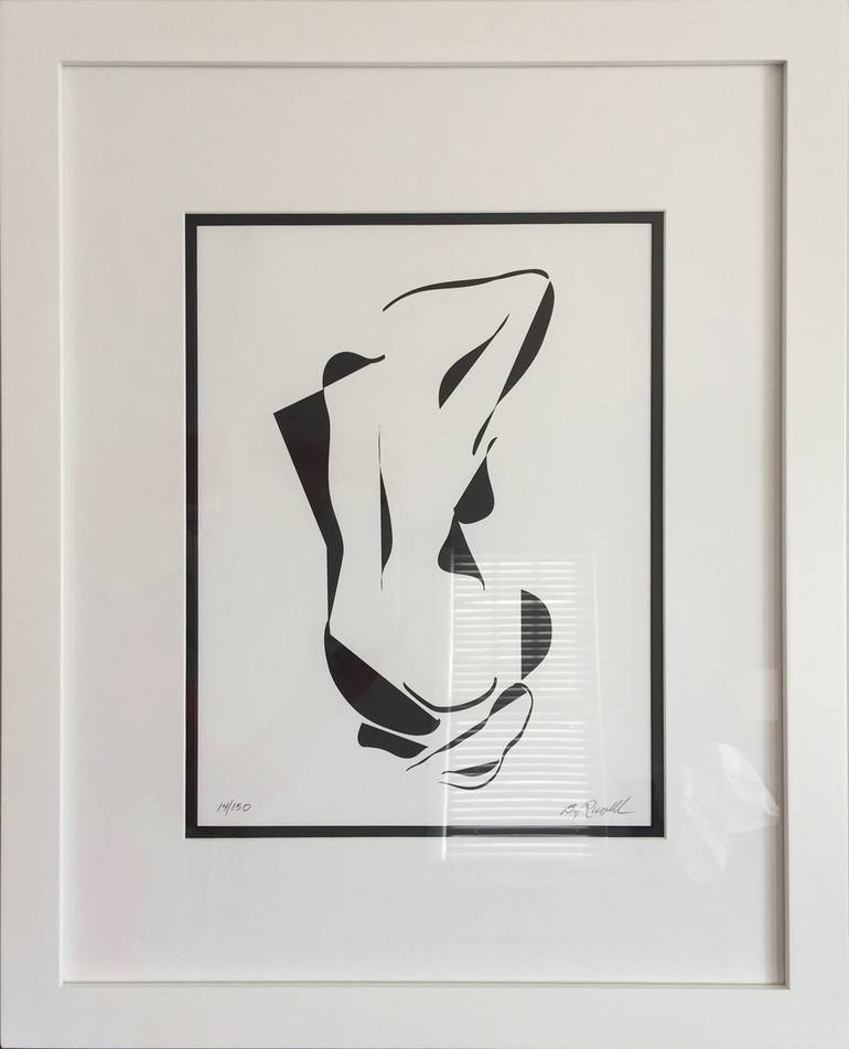 Original Abstract Nude Printmaking by B Russell Melzer