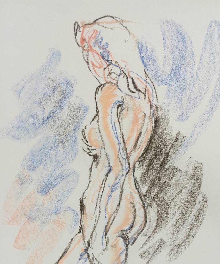 Original Figurative Nude Drawing by B Russell Melzer