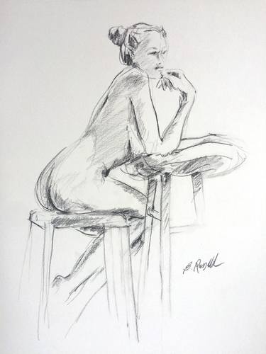 Original Fine Art Nude Drawings by B Russell Melzer