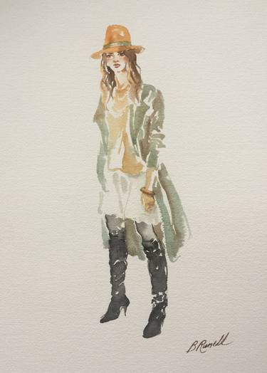Original Figurative Fashion Paintings by B Russell Melzer
