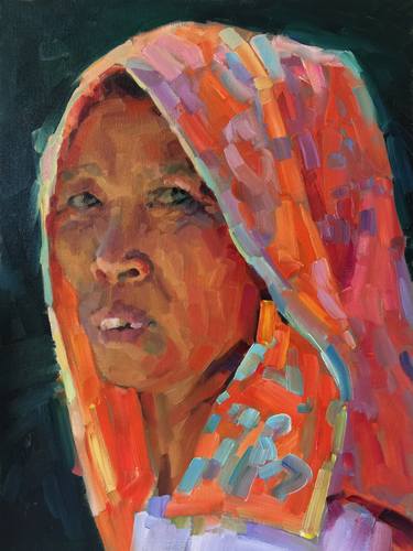 Print of Portraiture Portrait Paintings by Olga Ibadullayeva