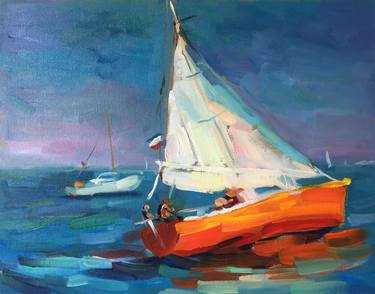 Print of Boat Paintings by Olga Ibadullayeva