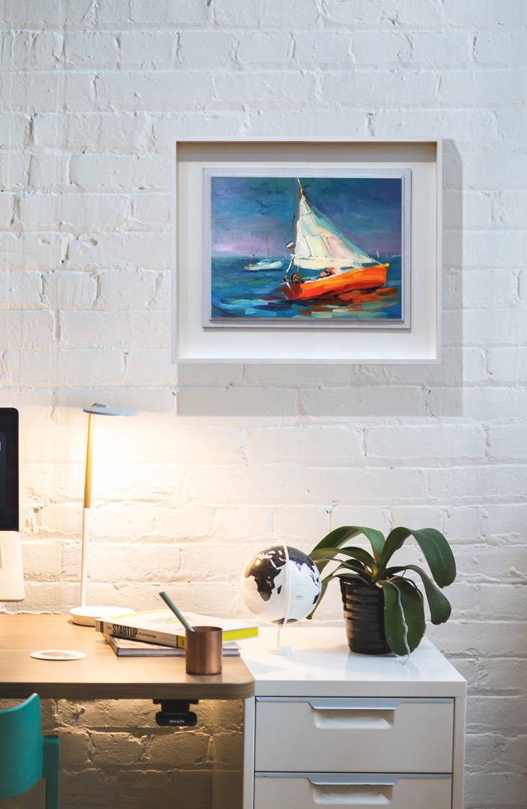 Original Figurative Boat Painting by Olga Ibadullayeva