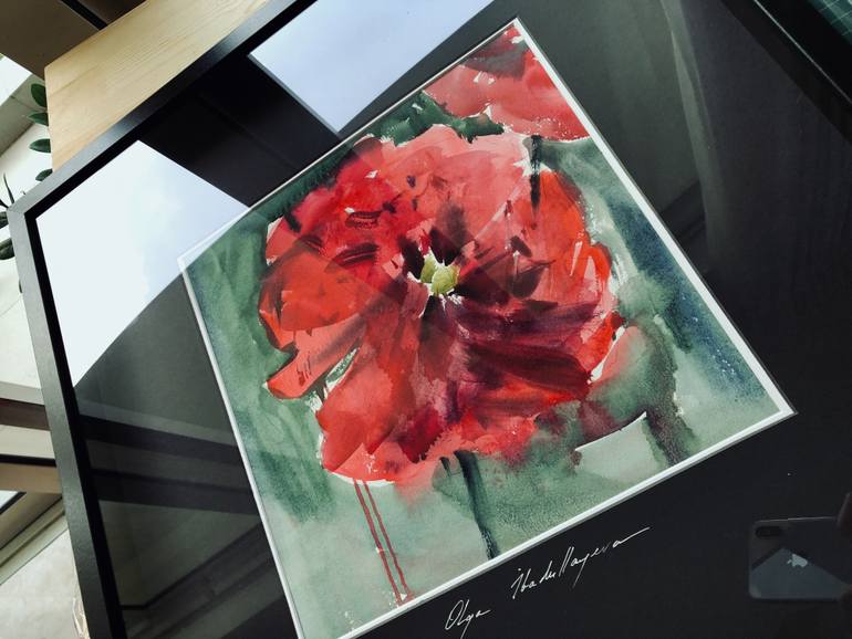 Original Figurative Floral Painting by Olga Ibadullayeva