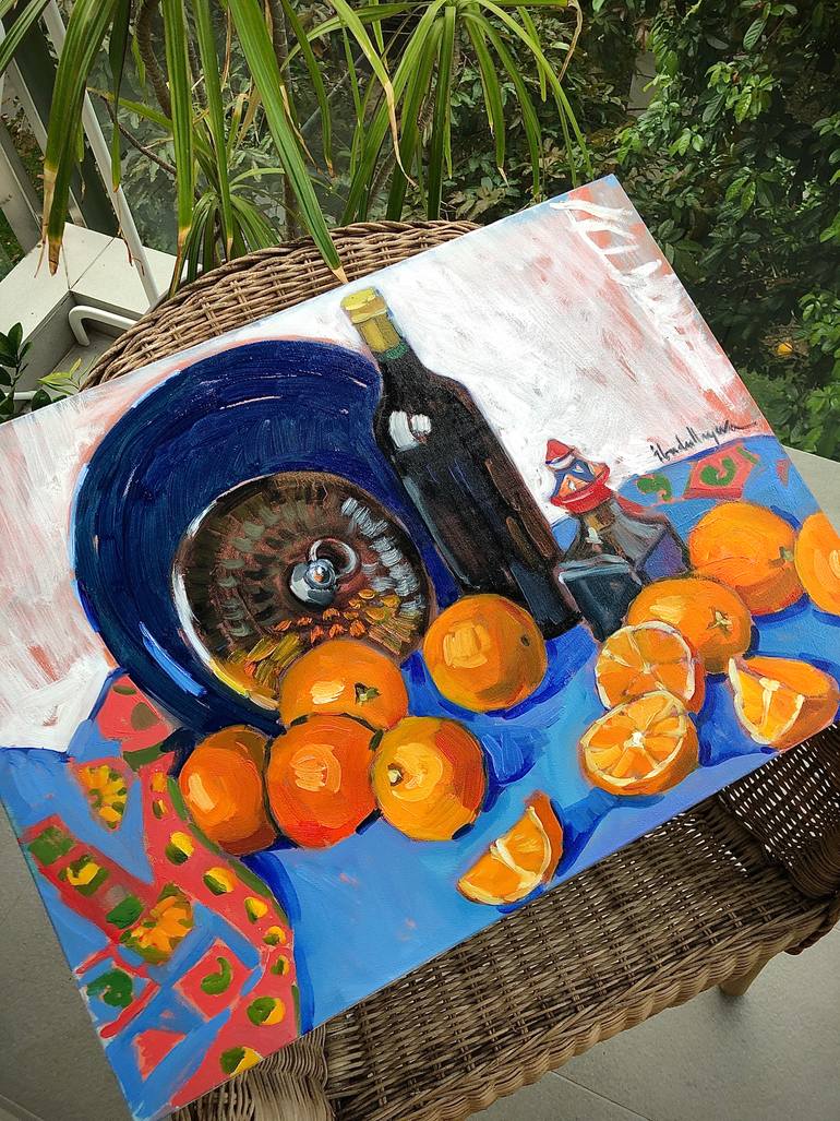 Original Expressionism Still Life Painting by Olga Ibadullayeva