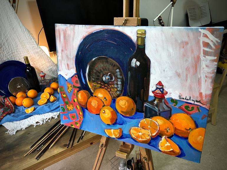 Original Expressionism Still Life Painting by Olga Ibadullayeva