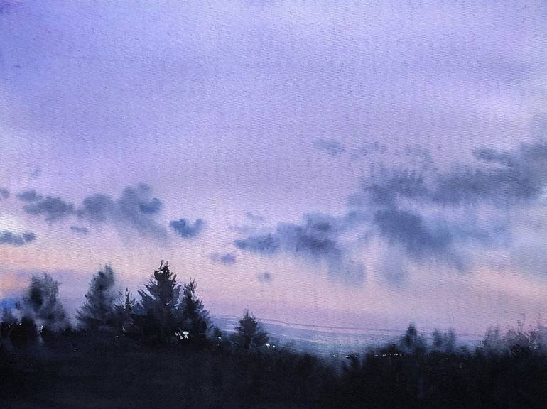 Purple Sky Painting By Olga Ibadullayeva Saatchi Art