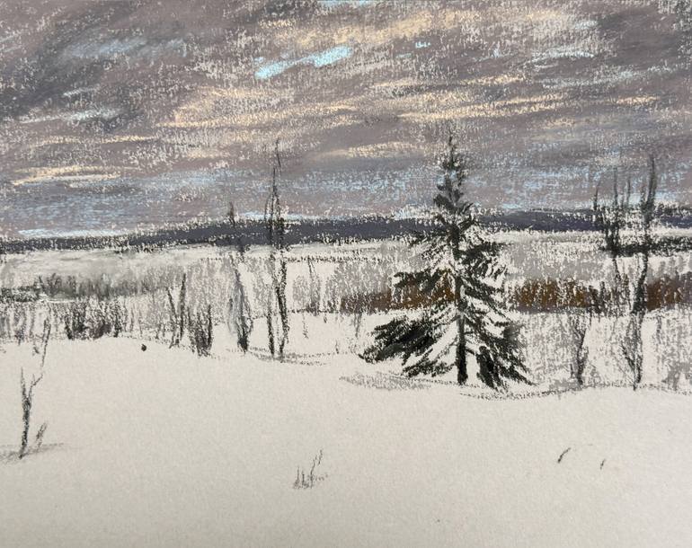 Original Expressionism Landscape Drawing by Olga Ibadullayeva