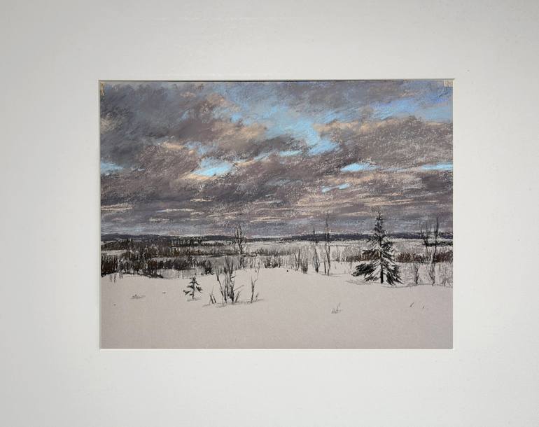 Original Expressionism Landscape Drawing by Olga Ibadullayeva