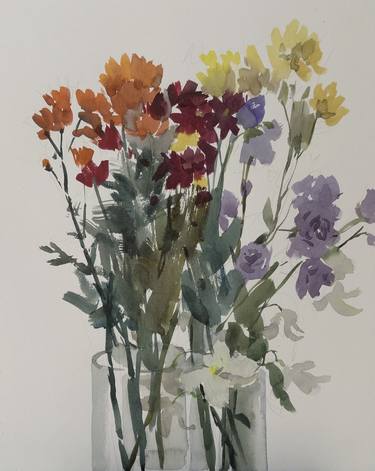 Print of Realism Floral Paintings by Olga Ibadullayeva