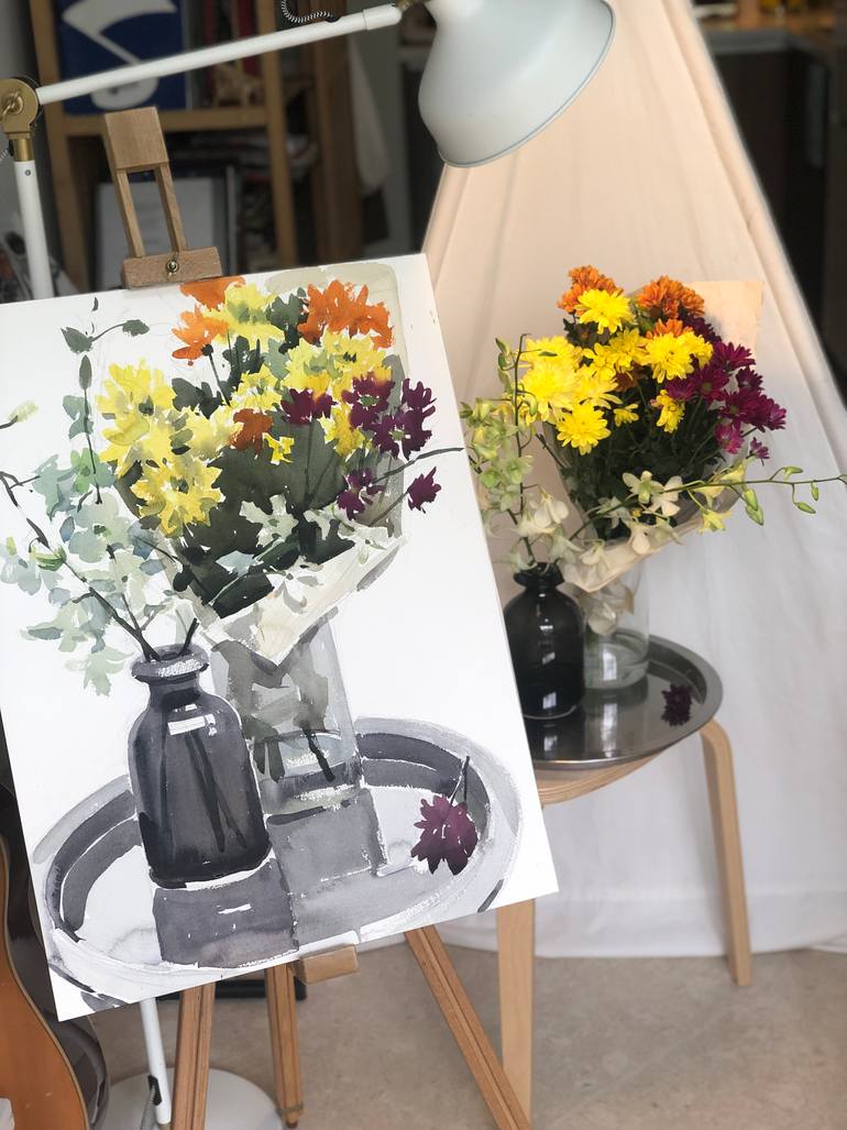 Original Expressionism Still Life Painting by Olga Ibadullayeva