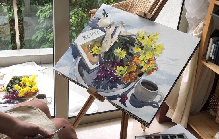 Original Expressionism Floral Painting by Olga Ibadullayeva