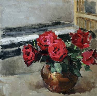 Roses in a Copper Vase thumb
