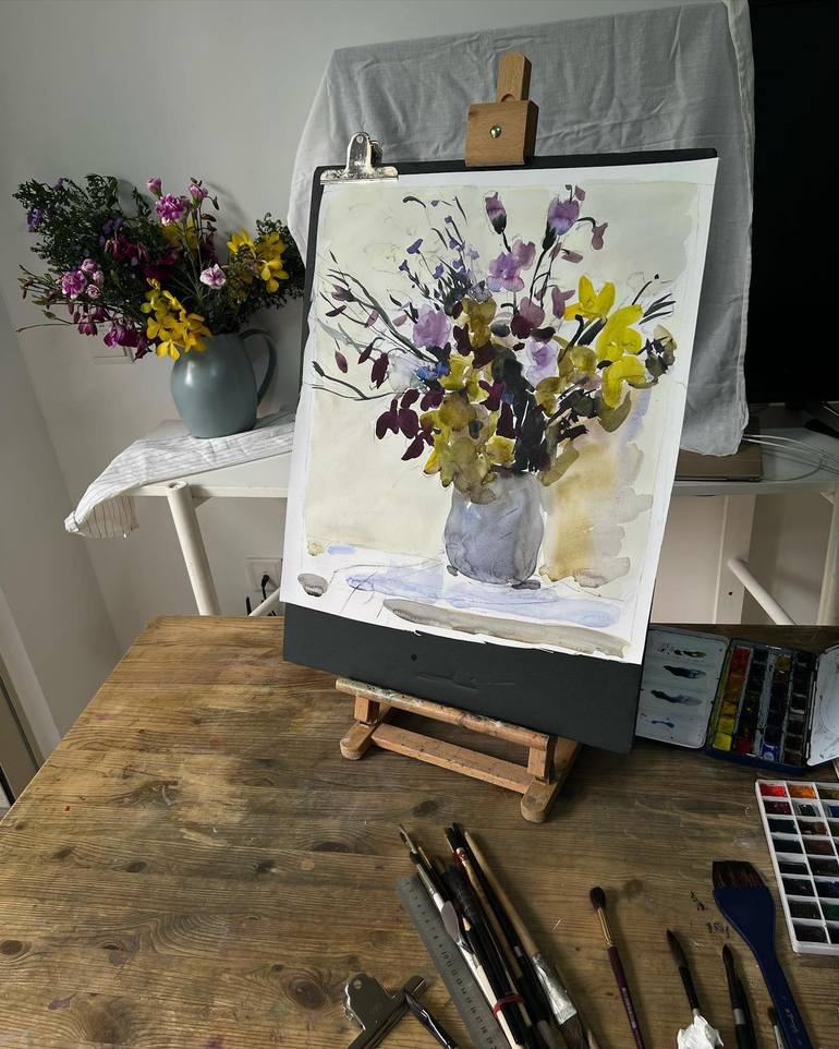 Original Abstract Expressionism Still Life Painting by Olga Ibadullayeva