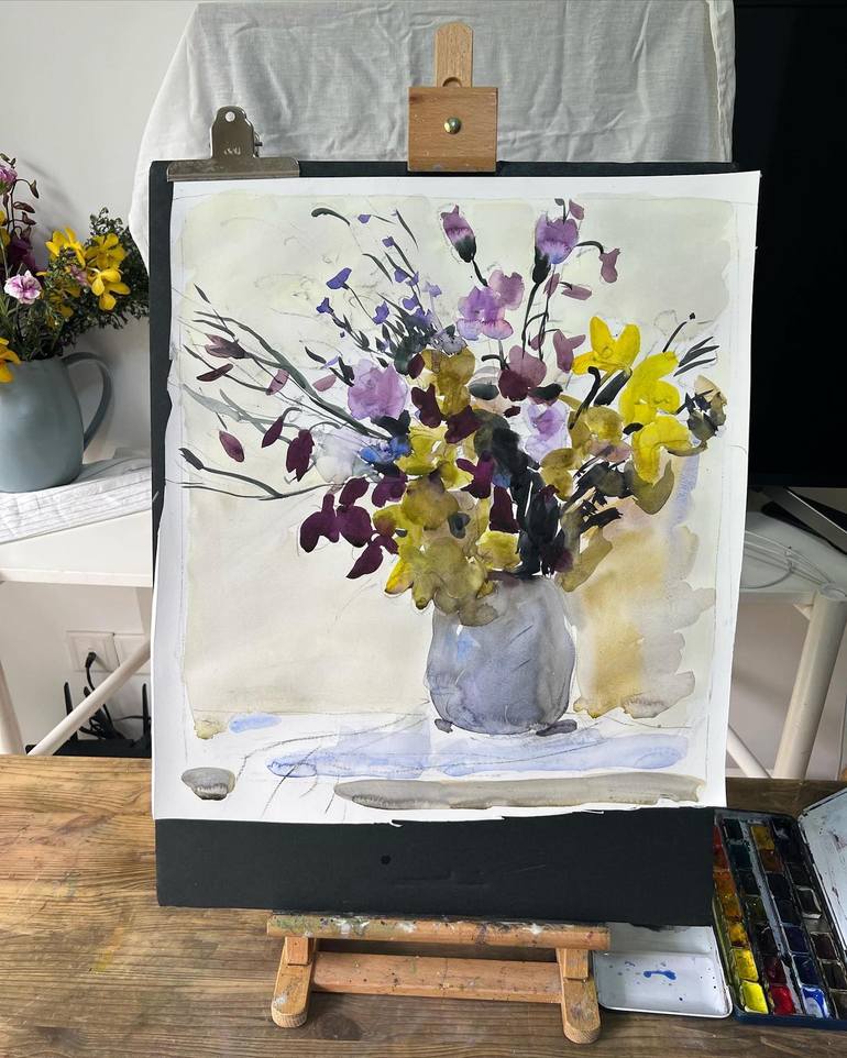 Original Abstract Expressionism Still Life Painting by Olga Ibadullayeva