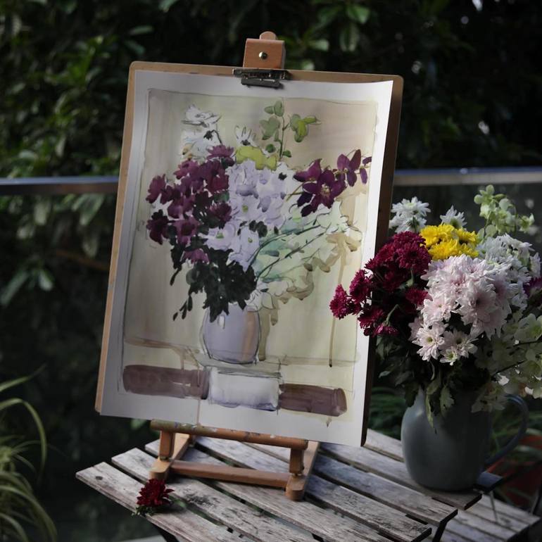 Original Expressionism Still Life Painting by Olga Ibadullayeva