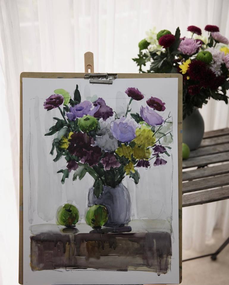 Original Expressionism Still Life Painting by Olga Ibadullayeva