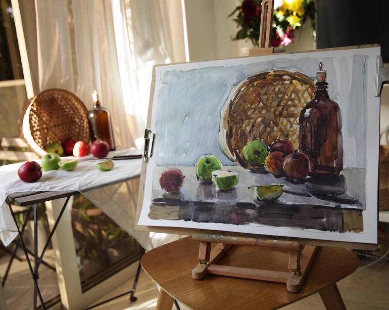 Original Expressionism Still Life Painting by Olga Ibadullayeva