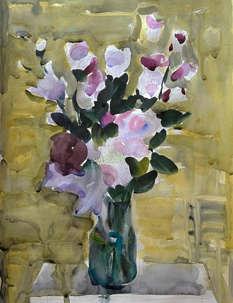 Original Abstract Expressionism Still Life Painting by Olga Ibadullayeva