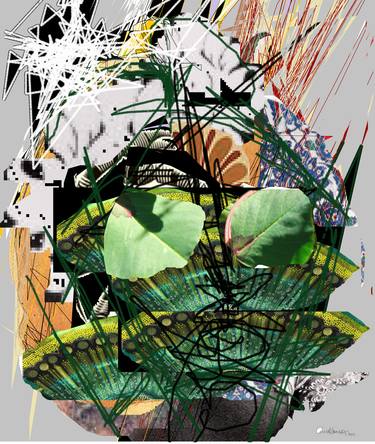 Original Abstract Expressionism Nature Collage by Geraldine Barrera Alzamora