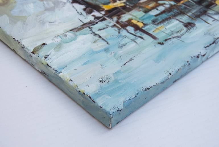 Original Boat Painting by Valentin Gutu