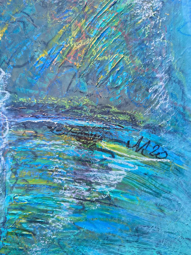 Original Abstract Expressionism Abstract Painting by Lena Kolambet