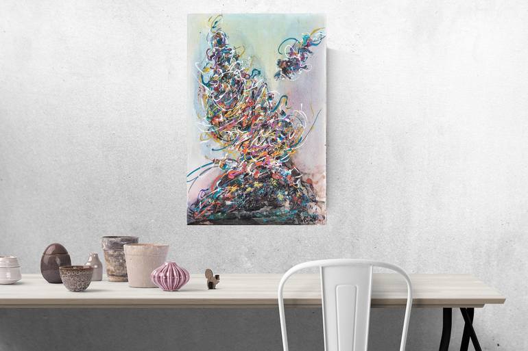 Original Abstract Expressionism Abstract Painting by Lena Kolambet