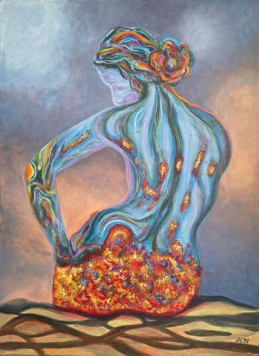 Original Abstract Women Painting by Lena Kolambet